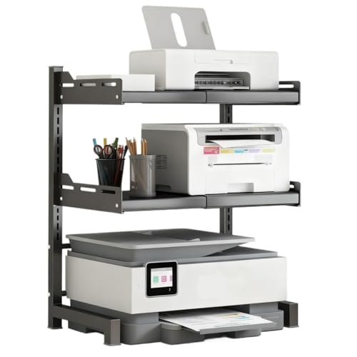 AZHKJKZH Mesa Impresora Soporte De Impresora Escritorio Multifuncional, Estante Almacenamiento For Oficina Mueble Organizador(Black,36x33x75cm)