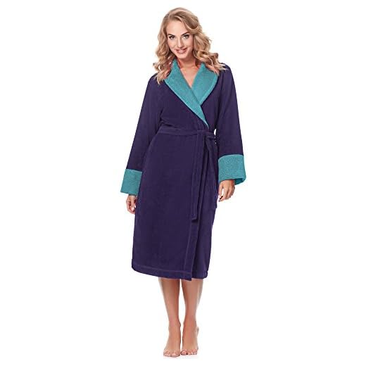 Merry Style Bata Larga Vestidos de Casa Ropa Mujer MSLL1003 (Violeta/Azul, S)