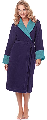 Merry Style Bata Larga Vestidos de Casa Ropa Mujer MSLL1003 (Violeta/Azul, M)