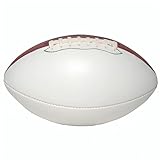 Ballstars Autograph Blank Full Regulation 12 Inch Football Without Base | Official Size 9 | Football Trophy for Signing with Two White Panels