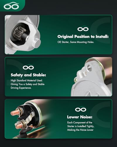 Image of SCITOO Motor Starter for SFD0001 3205 Starters Fit for Ford for Bronco 1992-1994, for Ford for Country Squire 1990-1991, for Ford for E-150 Econoline 1992-1994