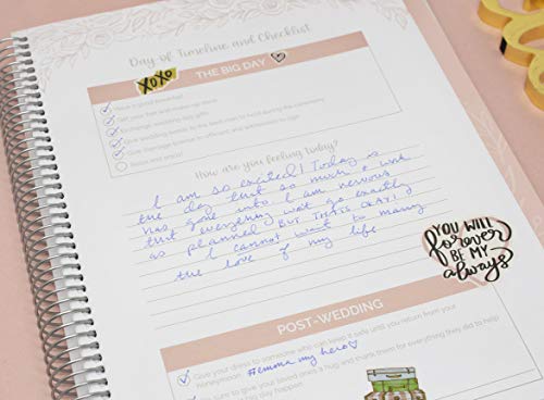 Bloom Daily Planners Wedding Planner & Organizer/Hardcover Keepsake Journal With Essential Planning Tools - Checklists, Vision Boards, Tips & More - 9"X11" - Silver Floral (Undated) #TOP7