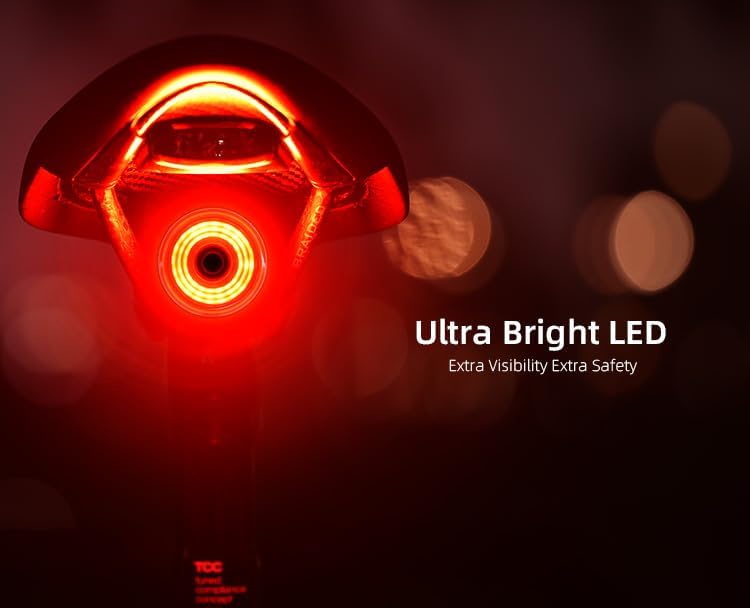 Miniatura 4 de Xlite SE Smart Bike Light, luz trasera automática con detección de frenos, visibilidad ultra alta, encendidoapagado automático, USB-C recargable