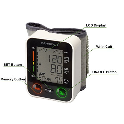 Paramed ANTI-BACTERIA Automatic Wrist Blood Pressure Monitor: Blood-Pressure Kit Of Bp Cuff + 2Aaa And Carrying Case thumb #5