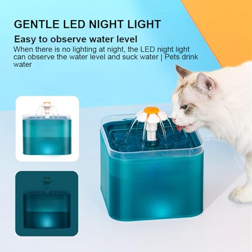 Fuente de agua automática para gatos 2L con luz LED miniatura 4