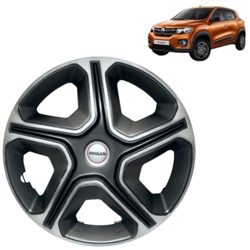 Image of Prigan KWID Grey Silver Wheel Cover 13 inch for -KWID (Set of 4 Pcs) (Press Fitting) Model Name- Nexon Grey Silver 13