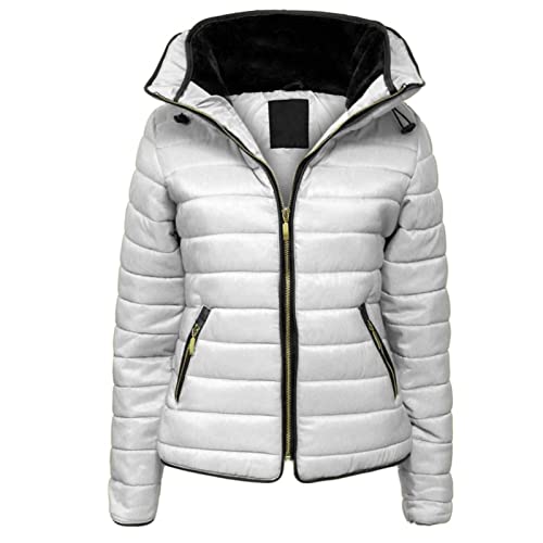Bolsos com zíper à prova de vento casaco feminino gola de cor sólida casaco puffer para uso diário