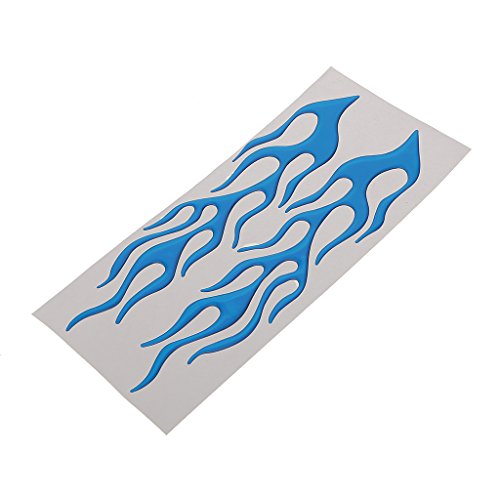 Stickers Moto Autocollant Emblème Flamme 3D Bleu
