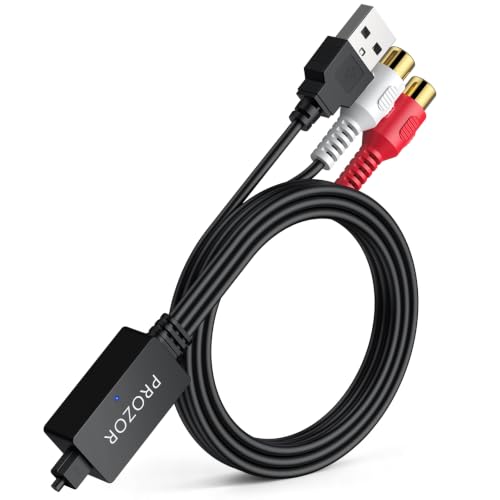 PROZOR 192kHz Optical to RCA Female Converter 2ft Cable