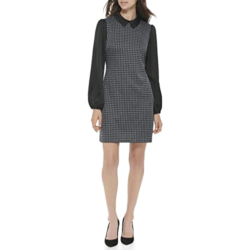 Image of Tommy Hilfiger Women's Long Sleeve Collared Peter Pan Shift Mini Dress