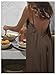 SHENHE Women's Open Back Spaghetti Strap Beach Maxi Dress Loose Flowy Vacation Sundress Coffee Brown Medium