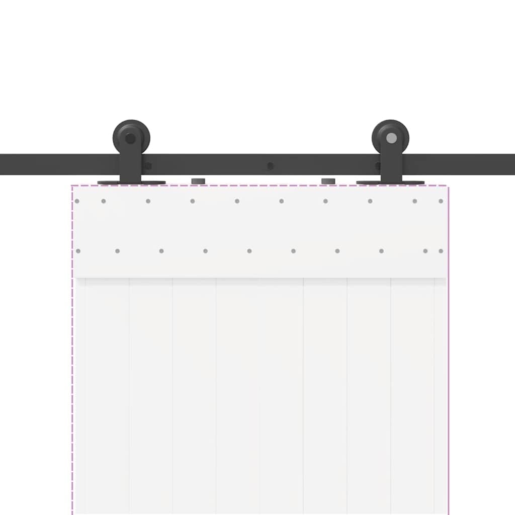 Refined Kit de herrajes para puertas correderas acero negro 152,5 cm