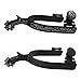 EQUSPUR Western Cowboy Spurs, 1 Pair Horse Spurs with Rowels, Antique Horse Boot Spurs with Hand-Carved Decoration for Adult Equestrian Men Women