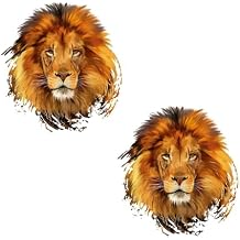 2Pcs Clothes T-Shirt DIY Lion Head Iron On Heat Transfer Patches Stickers Applique Decor L Iron-on Transfers Trim and Embellishments Sewing