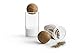 Sagaform Nature Collection Salt and Pepper Glass Salt & Pepper Shakers with Oak Stopper 4 1/2-Inch, Set of 2, Clear