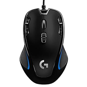 Logitech G300s Wired Gaming Mouse, 2,5K Sensor, 2,500 DPI, RGB, Lightweight, 9 Programmable Controls, On-Board Memory, Compatible with PC/Mac – Black