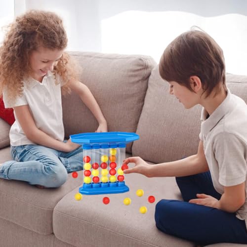 LETTERASHQP Bouncing Ball Tischspiel 4 Gewinnt Bouncing Ball Vier Gewinnt Abprallen Party Spiel Jumping Ball Tabletop Ping Pong Spielballspiel Party Spiele für Kinder Erwachsene