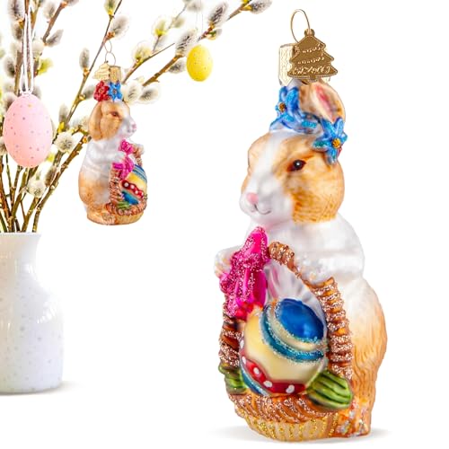 HZYC Easter Bunny Hand-Blown Glass Ornament