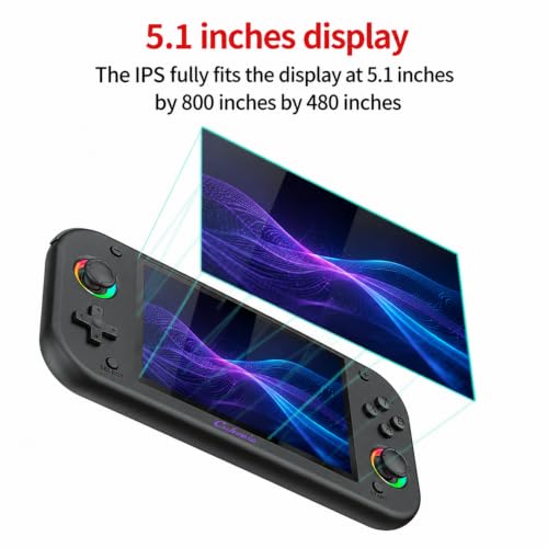 Image of Cubonic M26 Portable Gaming Console, Beige, 5.1 inch HD Display, 20000+ Preloaded Retro Games, Built-in Stereo Speakers, Expandable Storage, Classic Controls, RGB Dual Joystick, 3000mah Battery Life (VividGo M26 Black)