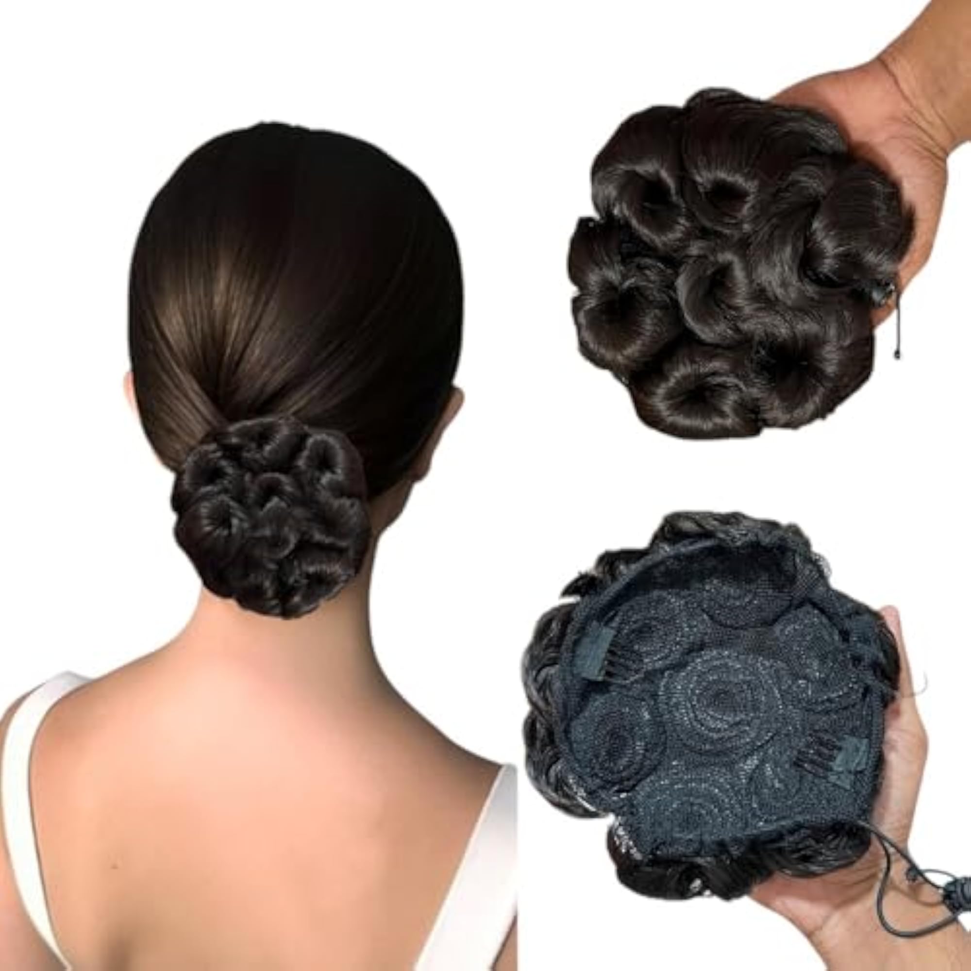 Bun Extension and Wigs for Women, Brown Messy Juda