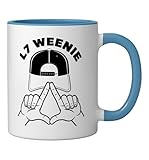 L7 Weenie Retro Baseball Humor Nostalgia Hat Fan Ceramic Mug, Blue/White