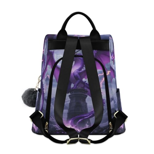 Image of ALAZA Purple Dragon Lightning Trips Hiking Camping Rucksack Pack for Women
