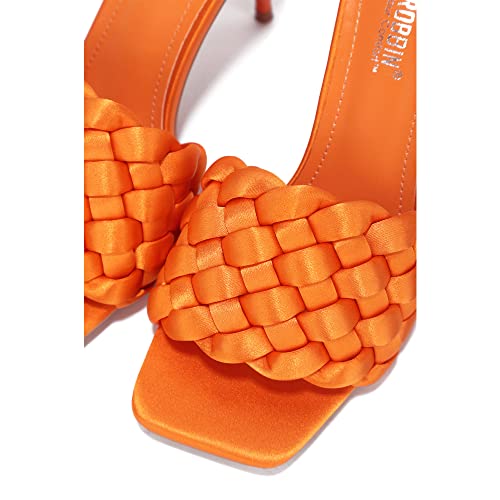 Cape Robbin Women's Stiletto Heel Sandals - Square Open Toe Slip-On High Heels with Braided Upper (Miella)2