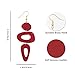 GELVTIC Leather Earrings for Women Retro 80s 90s Boho Dangle Earrings Handmade Statement Colorful Big Lightweight Holiday Party Jewelry (EA137-Red)