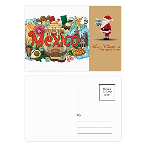 Cartes postales Mexique Teotihuacan Graffiti Père Noël pour éviter les vœux banals et ennuyeux