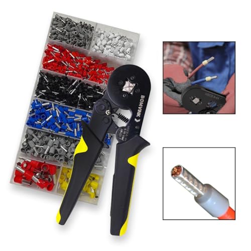 Kit Alicate Prensa Terminal Tubular c/ 1250 Terminais