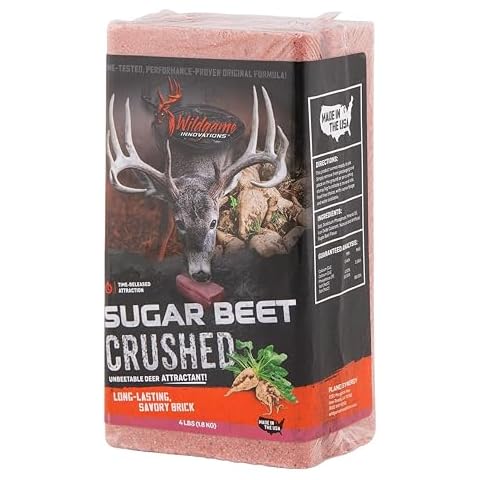WILDGAME INNOVATIONS Sugar Beet Crushed 4lb Brick Deer Attractant | Easy-to-Use Long-Lasting Powerful Time-Released Sweet Mineral Block for Deer Cover