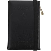 GALPADA Pu Passport Cover and Rfid Cardholder Travel Document Holder Protective Certificate Holder Black Short Style for Men and Women