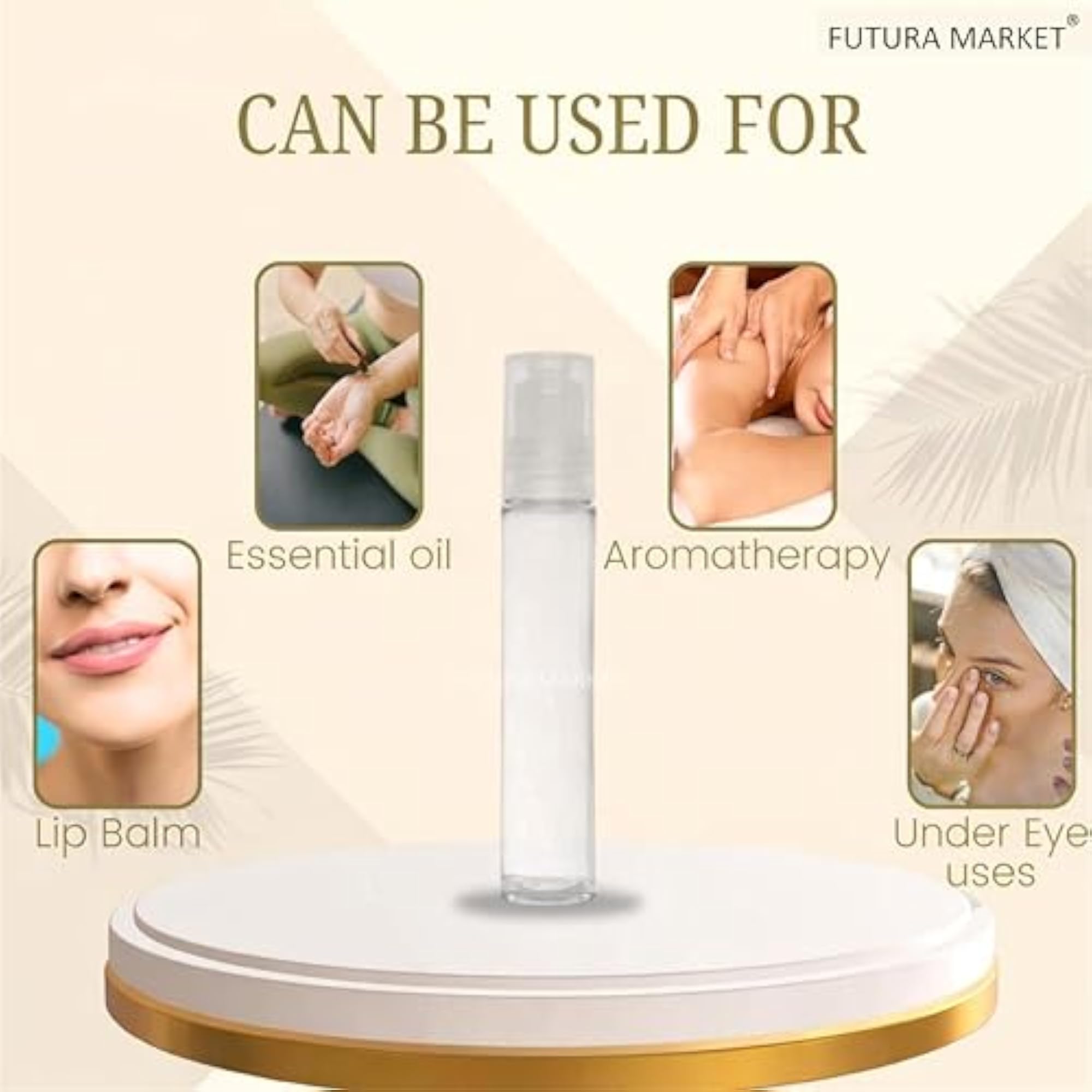 Pet Transparent Roll On Bottle for Refillable Deodorant