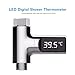 Produktbild AugestLove Led-anzeige Celsius Wassertemperatur Meter Monitor Strom Duschthermometer 360 Grad Rotation Durchfluss Selbstgenerierend