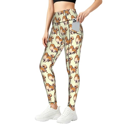 Leggings de Pomerania con bolsillos conjuntos de entrenamiento fitness