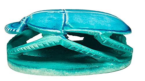 Discoveries Egyptian Imports Scarab Blue- Hand Carved Soapstone - Made In Egypt #TOP2