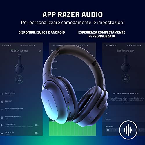 Barracuda Pro - Cuffie da Gioco Wireless con ANC Ibrido (Amplificatore Audio THX Achromatic, SmartSwitch Dual Wireless, Driver TriForce da 50mm, Aplicación Audio) Nero - Cuffia gaming - Immagine 6