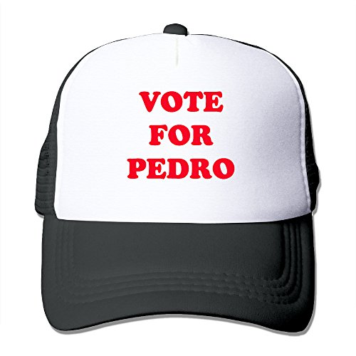 Cyska Unisex-Adult Flat Billed Caps Hat Vote for Pedro Logo Running Caps Black