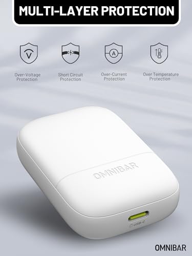 Omnibar Slim Flat 30W USB C Wall Charger, GaN PD 3.0 PPS Fast Charger Block with Foldable Plug, Type C Power Adapter for iPhone 17/16/15 Pro Max, Samsung Galaxy S26/S25/S24, iPad Pro, AirPods 4, White — view 5