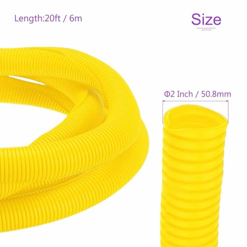 DMiotech 20ft Wire Loom Split Tubing 2 Inch(50.8mm) ID, Cord Protectors from Pet Flexible Conduit Cable Management for Office Home Garden, Yellow by DMiotech - Used condition - Image 3