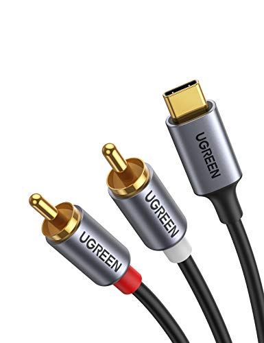 UGREEN USB C do 2X Kabel audio RCA Type C do 2 Cinch Stereo Audio Converter kompatybilny z Huawei, Galaxy, Laptop, PS5 itp.