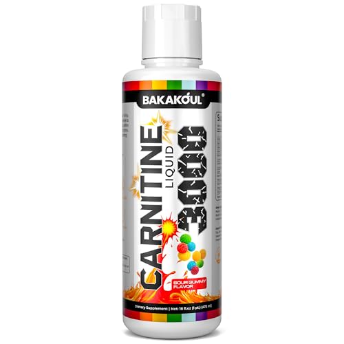 L Carnitine Supplement Liquid 3000 mg, with BCAA Sports Supplements, Help Support Energy Boosts, Support Muscle, Efficient Formula with Acetyl Rapid Absorption, Sustained Energy, Sour Gummy Flavor