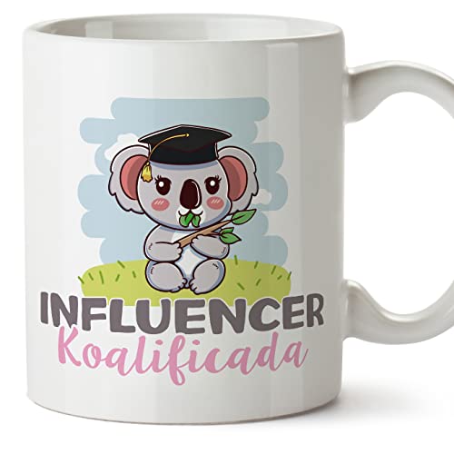 MUGFFINS Tazas para INFLUENCER mujer - En Español - Koalificado/koalificada - 11 oz / 330 ml - Regalo original y divertido
