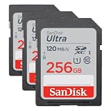 SANDISK 256GB Ultra SDXC UHS-I Memory Card - Up to 150MB/s, C10, U1, Full HD, SD Card - SDSDUNC-256G-GN6IN (Pack of 3)