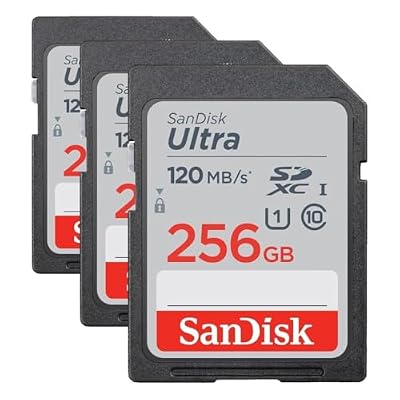 SANDISK 256GB Ultra SDXC UHS-I Memory Card - Up to 150MB/s, C10, U1, Full HD, SD Card - SDSDUNC-256G-GN6IN (Pack of 3)