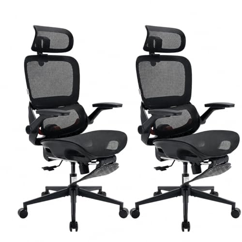 Image of SIHOO B100 PRO Ergonomic Office Chair with Footrest, Mesh Office Chair with Adaptive Lumbar Support, Computer Chair with Wide Headrest, Desk Chair with 360 Rotatable Flip-Up Armrests, Jet Black