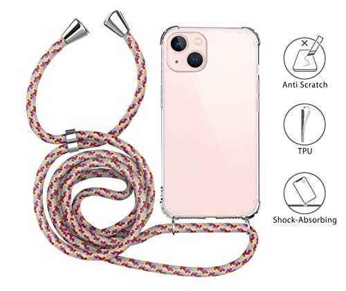MyGadget Strap Case for Apple iPhone 14, Crossbody Phone Cover, TPU Silicone Case with Neck Holder - Image 4