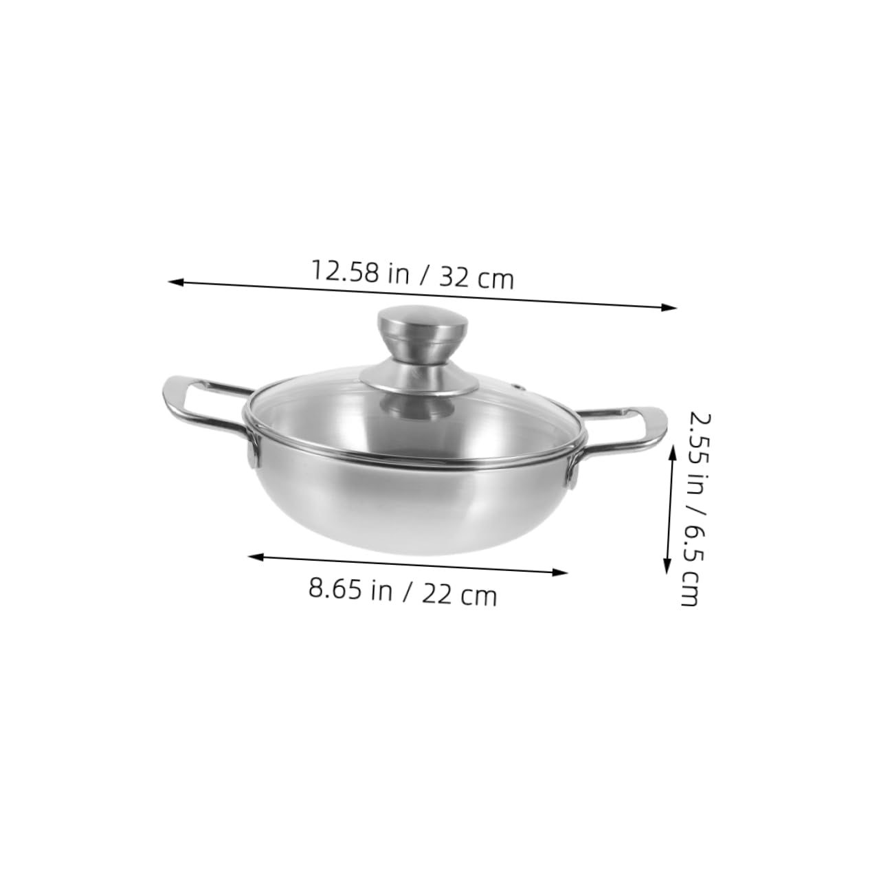 ifundom Wok Aus Edelstahl Mit Hitzebeständigem Doppelgriff Stabiler Outdoor-kochtopf Für Camping Und Haushalt Spülmaschinengeeignet Vielseitiges Kochgeschirr Für Heiße Speisen