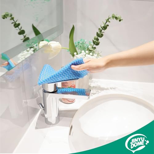 Image of Handi Wipes Reusable Cloth Disposable Cleaning Cloth Kitchen Dish Cloth Dish Towels Dry Blue Washable Wipes Dish Towel Rolls, Soft Durable And Absorbent, 2 Rolls,Total Pack Of 200, Blue
