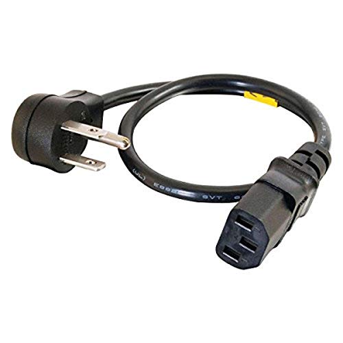 Image of C2G 27900 18 AWG Universal Flat Plug Extension Cord, 1.5 Feet (0.45 Meters), Black
